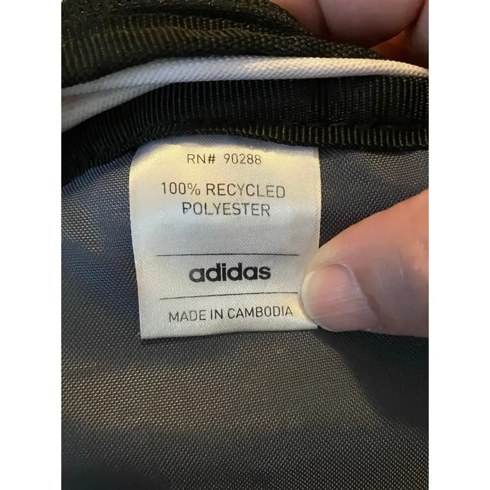 Adidas Gray Heather Backpack School Book Bag Laptop Travel Black White